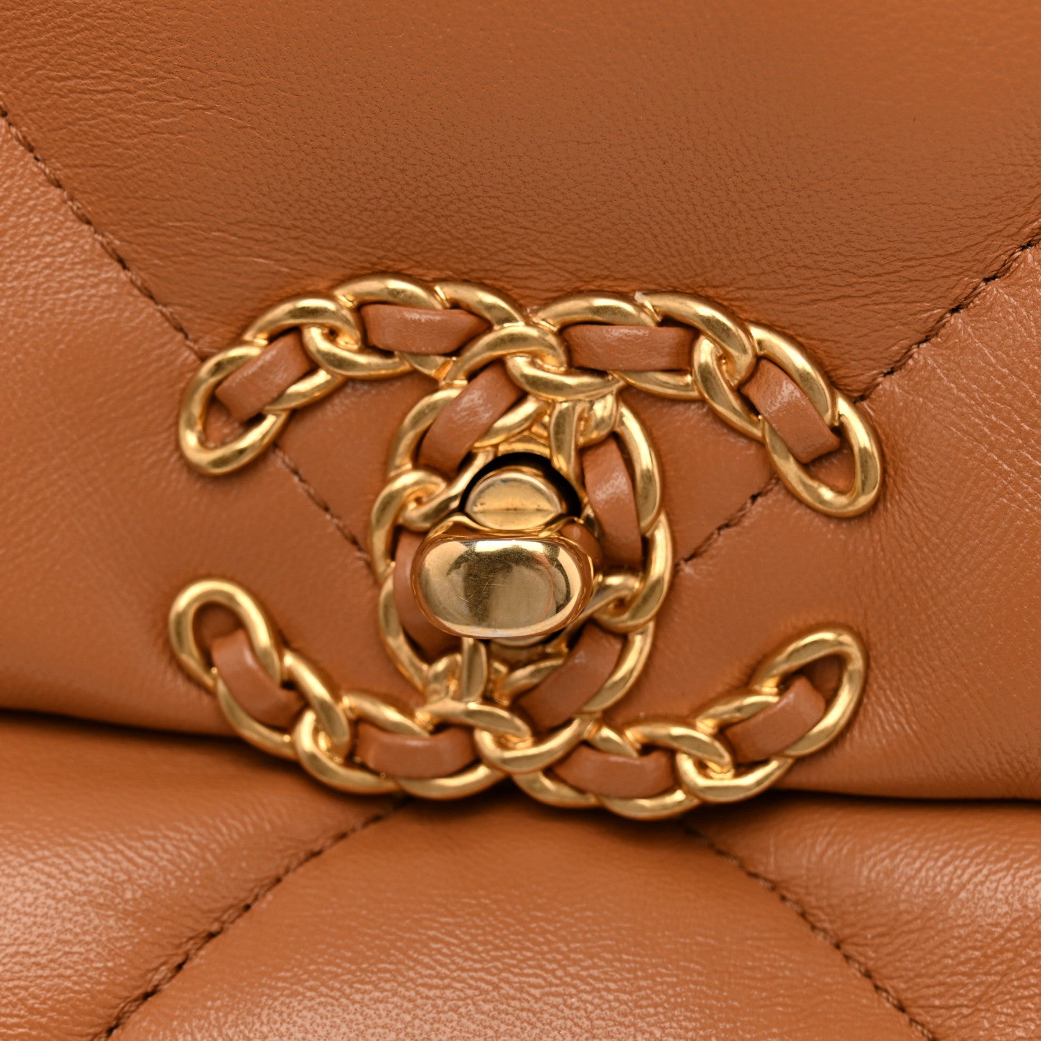 Chanel Lambskin Quilted Medium Chanel 19 Flap Brown 13 of 13
