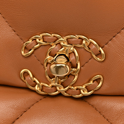Chanel Lambskin Quilted Medium Chanel 19 Flap Brown 13 of 13