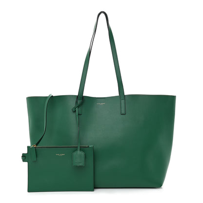 Saint Laurent Calfskin Large Shopping Tote Emerald Green 1 of 13