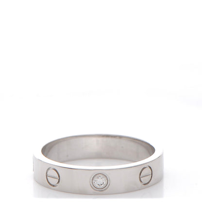 Cartier 18K White Gold Diamond 4mm LOVE Wedding Band Ring 52 6 1 of 6