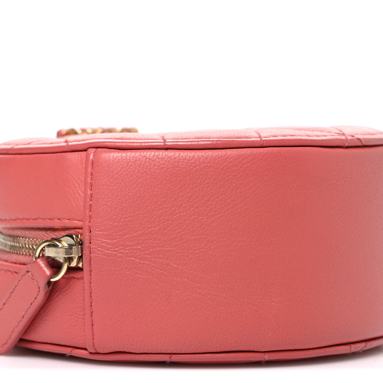 Chanel Goatskin Quilted Chanel 19 Round Clutch With Chain  Coral 8 of 9