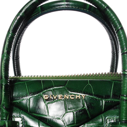 Givenchy Calfskin Crocodile Embossed Small Antigona Emerald 6 of 10