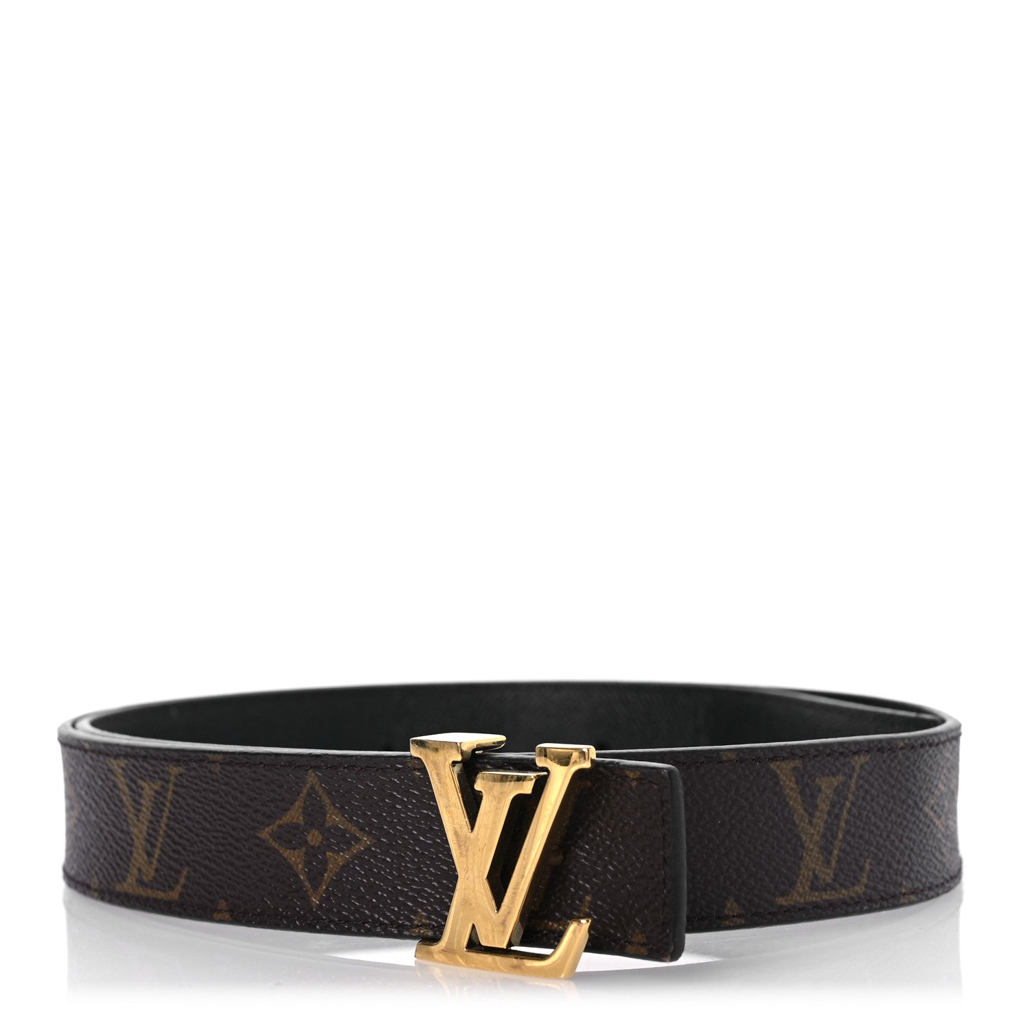 Louis Vuitton Calfskin Monogram 30mm LV Initiales Reversible Belt 80 32 Black 1 of 8