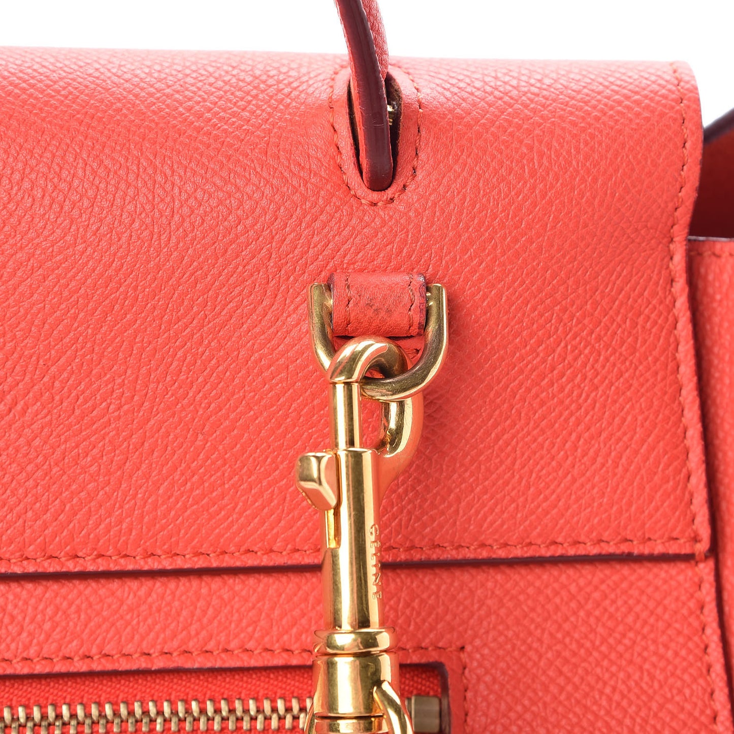 Grained Calfskin Mini Belt Bag Vermillion