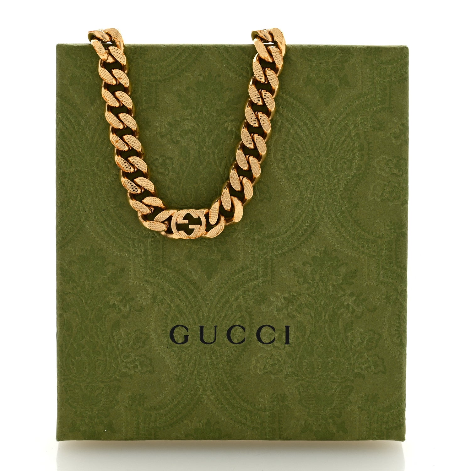 Gucci Metal Interlocking GG Chain Necklace Gold 5 of 5