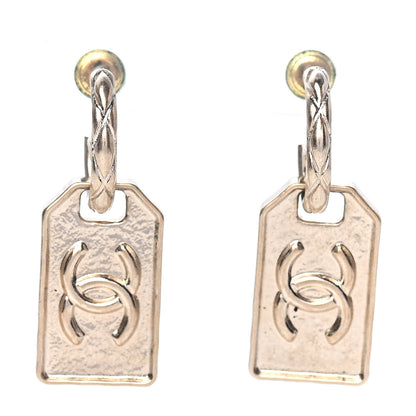 Chanel CC Tag Drop Earrings Gold 1 of 4