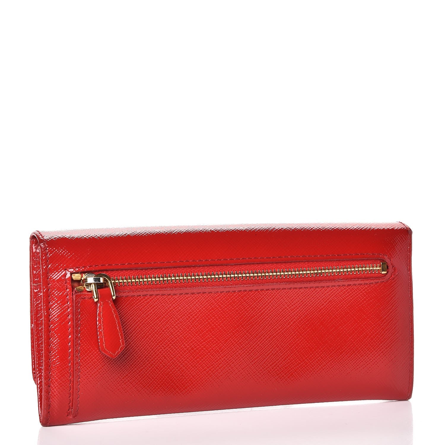 Prada Saffiano Vernice Bow Continental Wallet Rosso 3 of 9