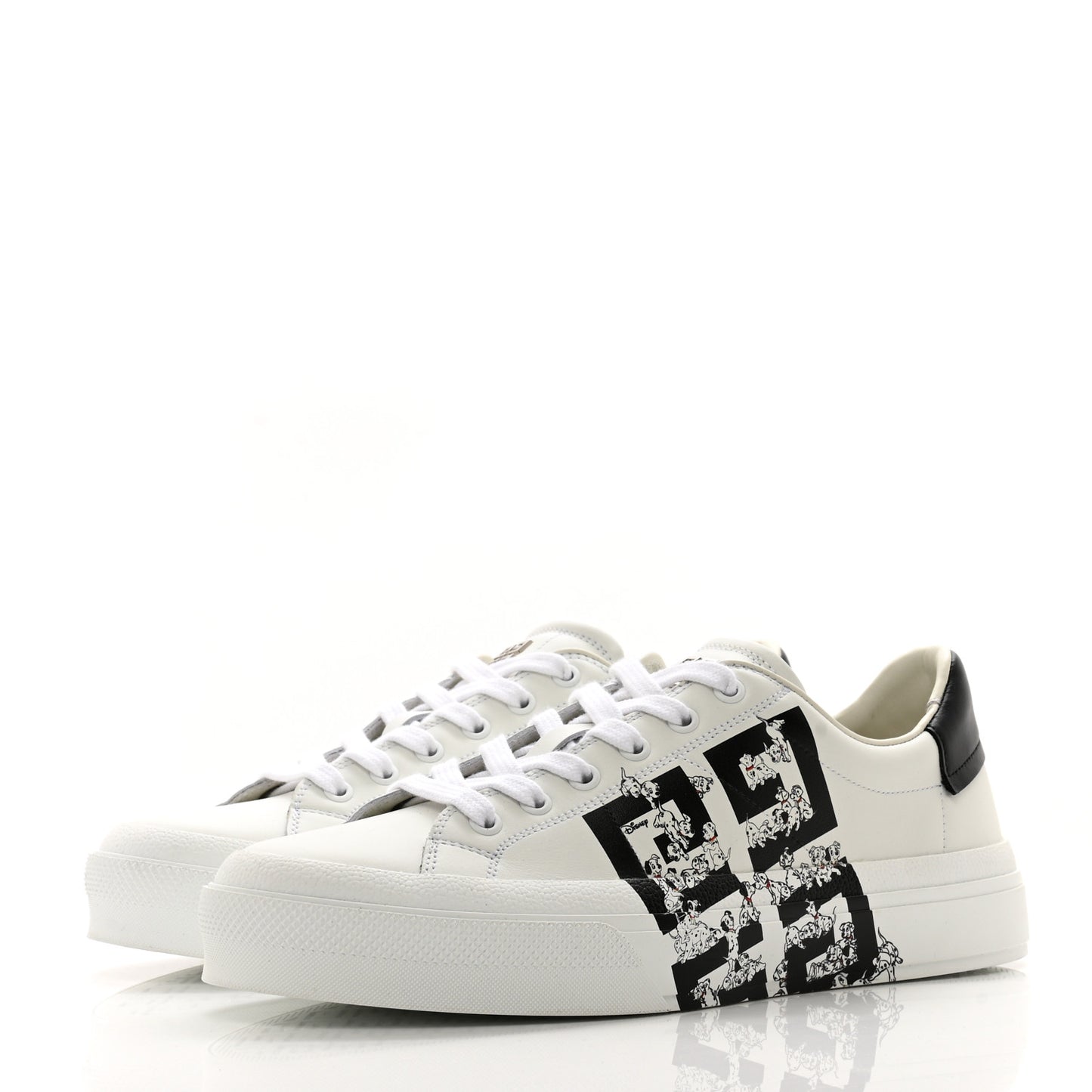 X DISNEY Calfskin 101 Dalmations City Sport Womens Sneakers 40 White Black