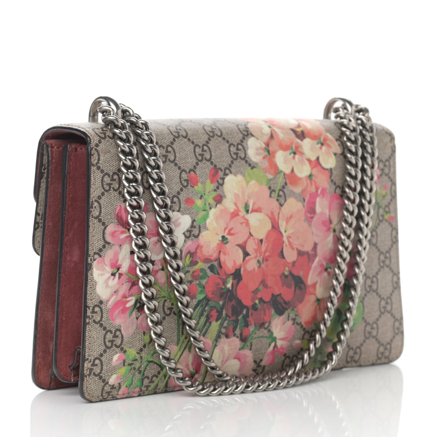 GG Supreme Monogram Blooms Small Dionysus Shoulder Bag Beige Multicolor Dry Rose