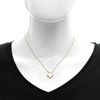 Van Cleef & Arpels 18K Yellow Gold Mother of Pearl Vintage Alhambra Pendant Necklace 2 of 5