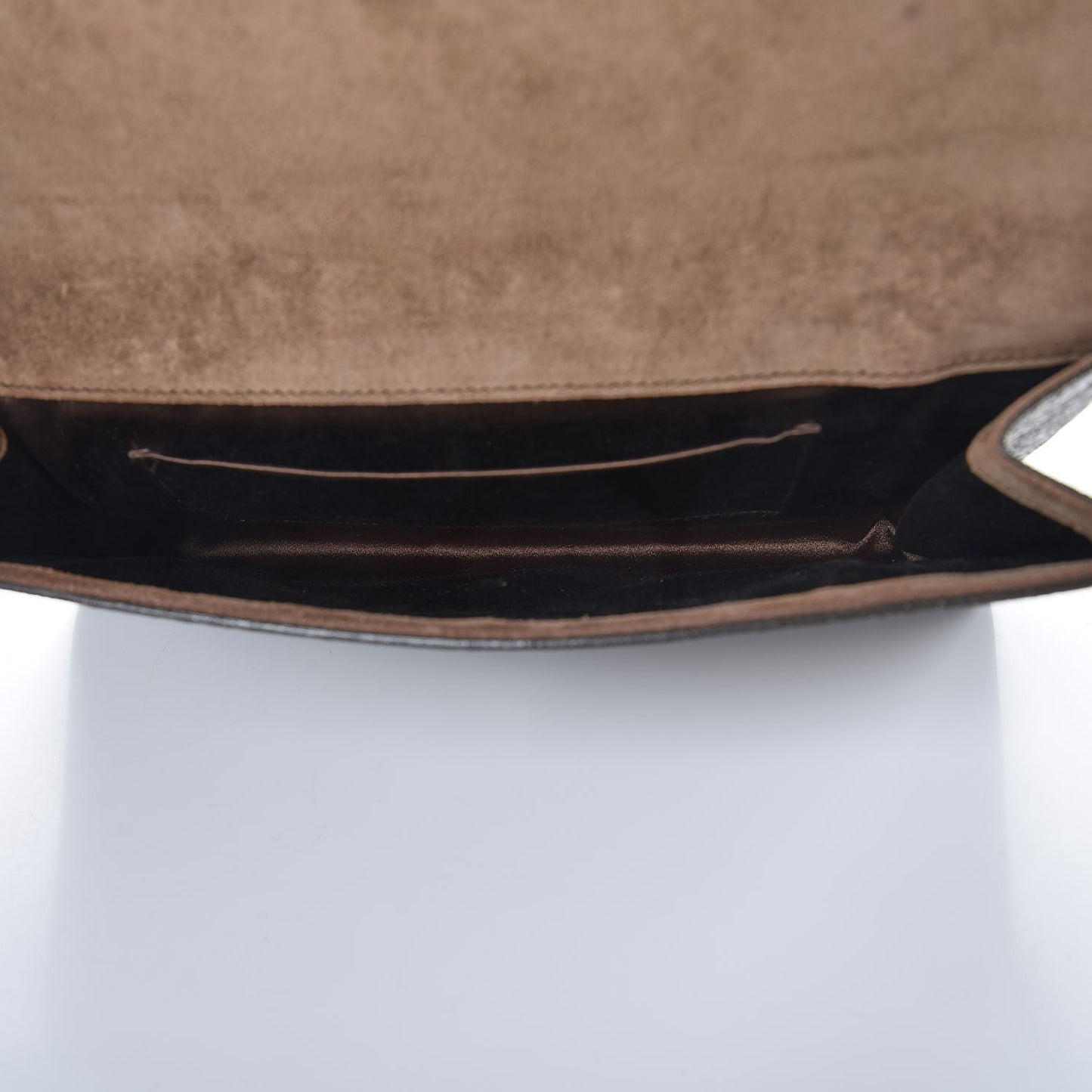 Metallic Crackled Calfskin Large Belle De Jour Clutch Bronze