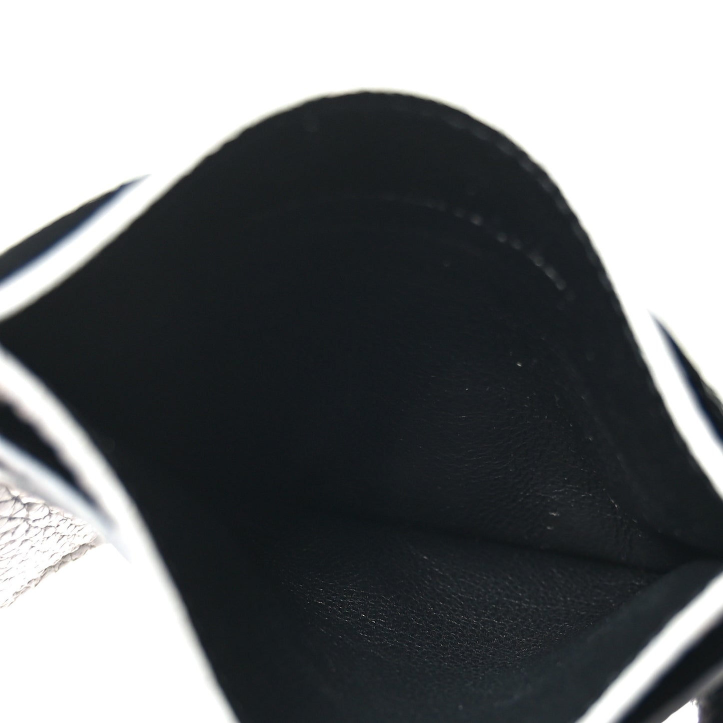 Grained Calfskin Skull Card Holder Grey