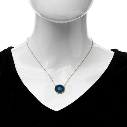 Jennifer Meyer 18K Yellow Gold Lapis Lazuli Turquoise Evil Eye Pendant Necklace 2 of 5