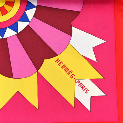 Hermes Silk Cheval De Fete Scarf 90 Fuchsia Rouge Multicolor 2 of 3