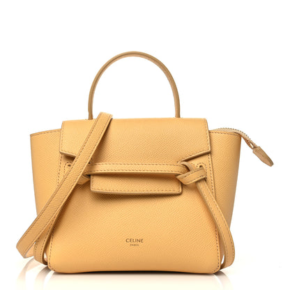 Celine Grained Calfskin Pico Belt Bag Pale Yellow 1 of 8
