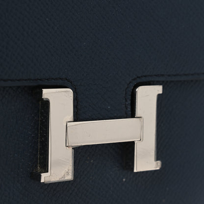 Hermes Epsom Verso Constance Short Wallet Bleu Indigo Rose Pourpre 8 of 10