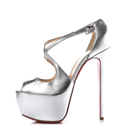 Christian Louboutin Kid Glitter Exagona 160 Pumps 41 Silver 1 of 7