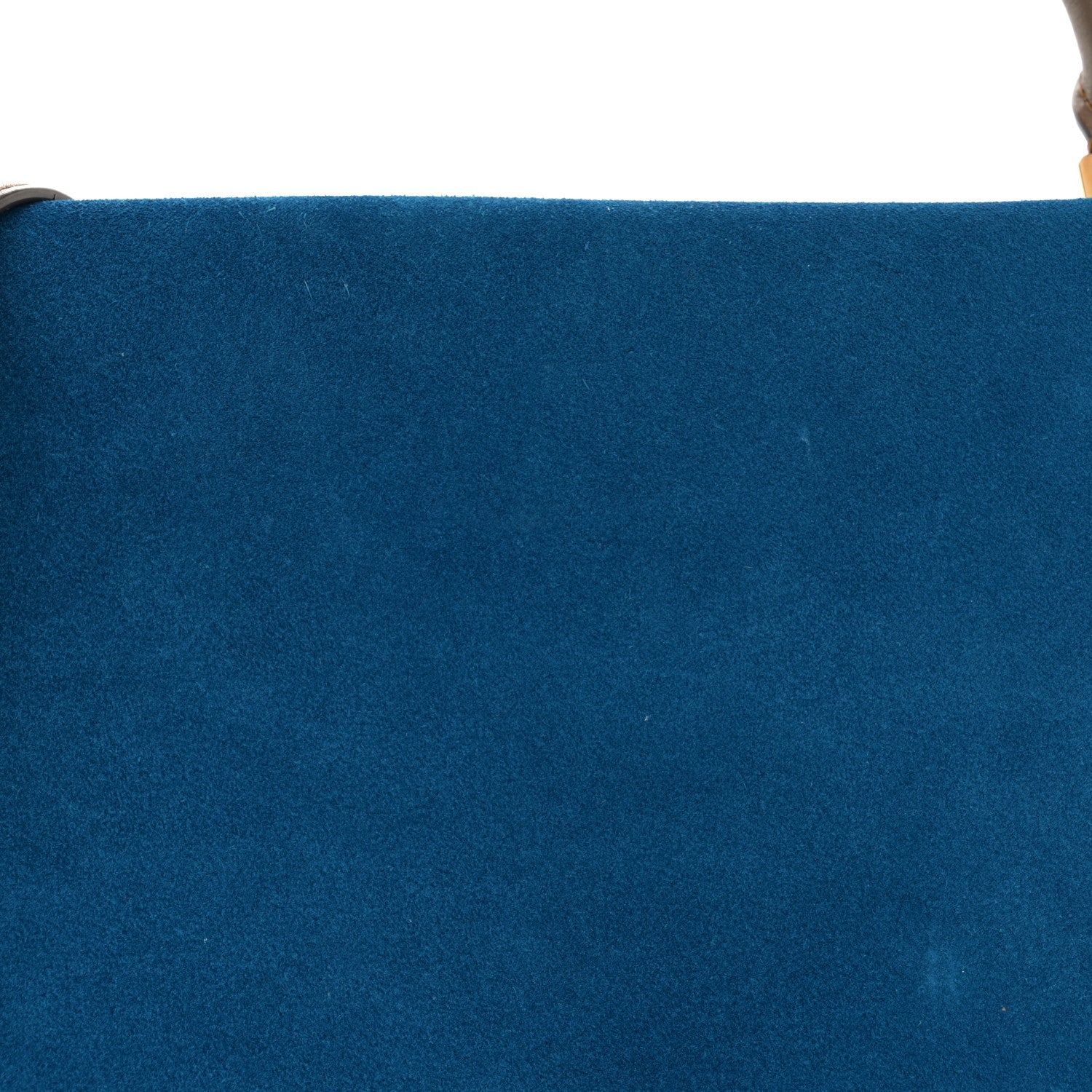 Celine Smooth Calfskin Suede Medium Tri-Color Trapeze Bright Blue 8 of 11