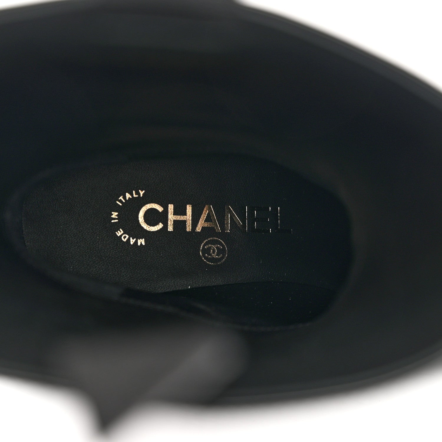 Chanel Patent CC Mid Calf Boots 35 Black 7 of 8