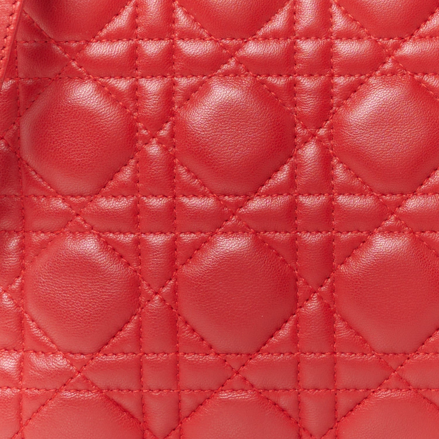 Christian Dior Lambskin Cannage Medium Lady Dior Red 8 of 11