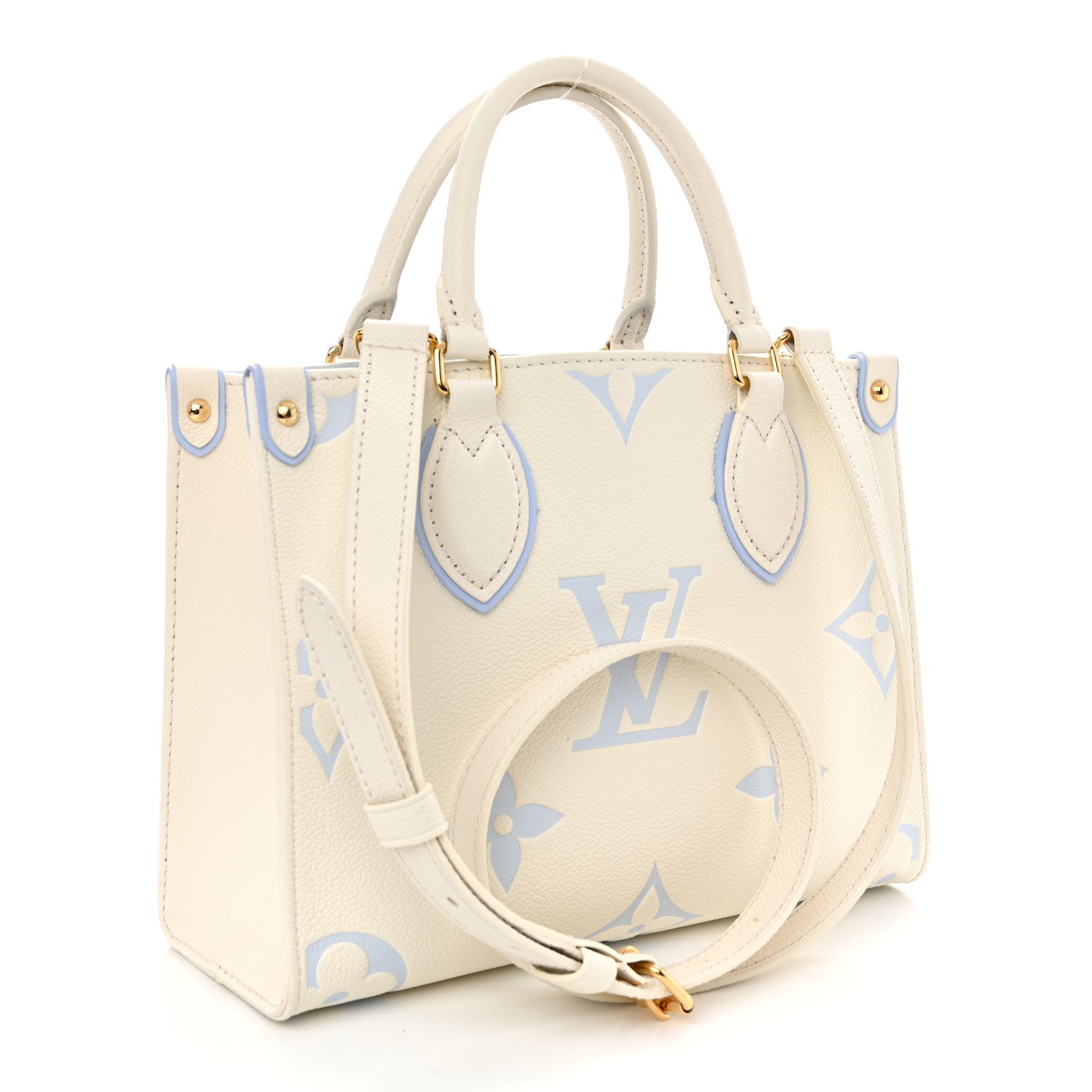 Louis Vuitton Empreinte Monogram Giant Onthego PM Latte Candy Blue 3 of 9