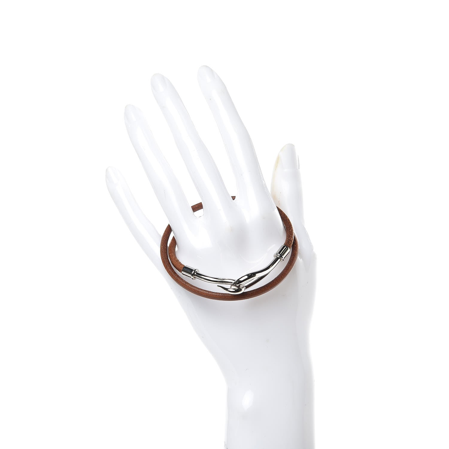 Hermes Natural Bridle Jumbo Double Tour Bracelet Bouton 2 of 3