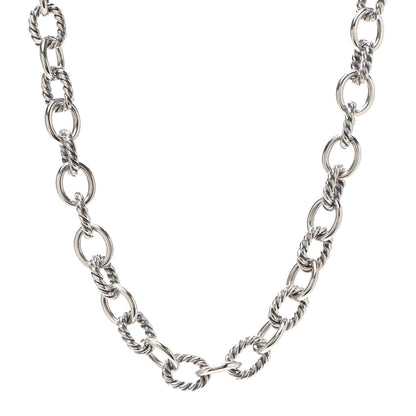 David Yurman Sterling Silver 10mm Medium Oval Link Necklace 1 of 5
