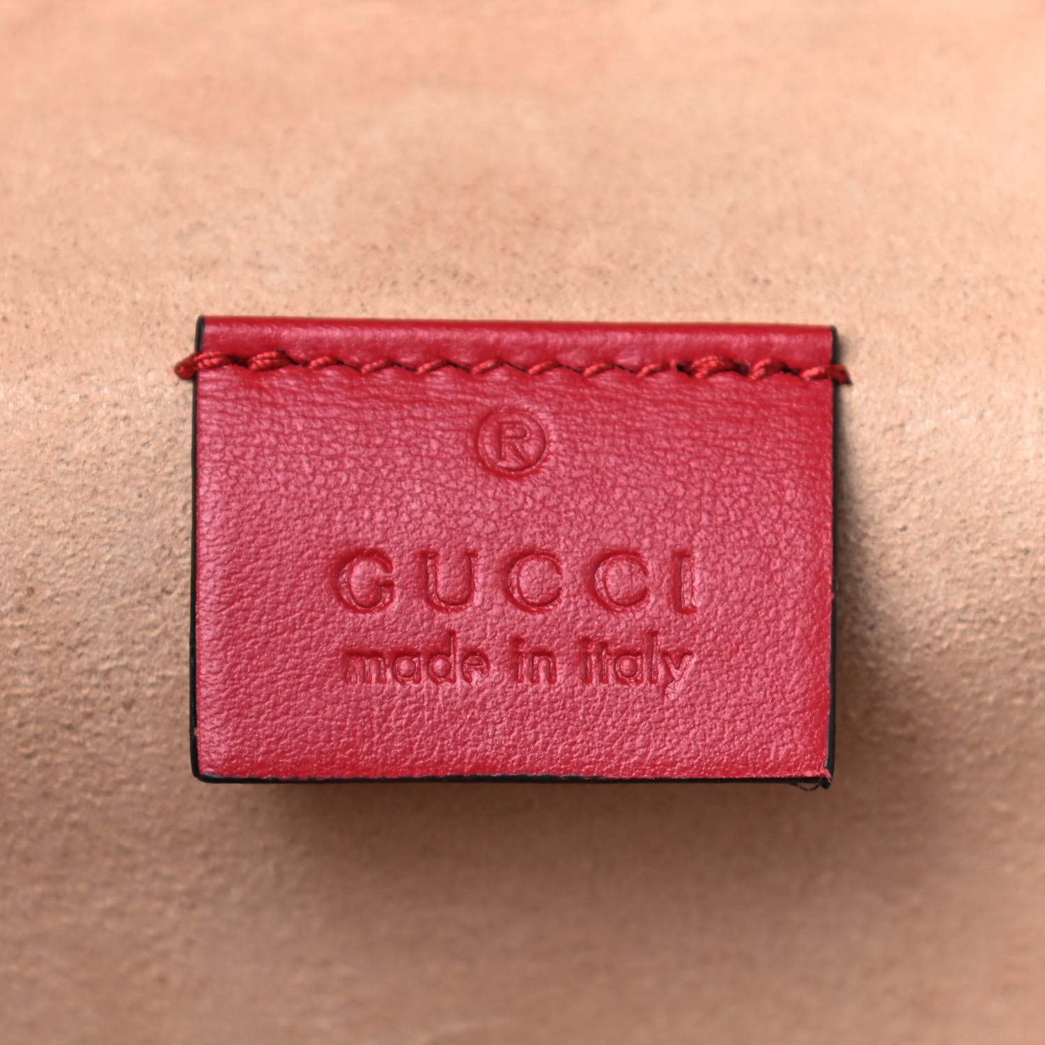 Gucci Calfskin Matelasse Mini GG Marmont Round Backpack Hibiscus Red 5 of 8
