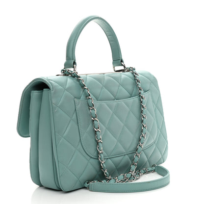 Chanel Lambskin Quilted Medium Trendy CC Flap Dual Handle Bag Light Green 3 of 10