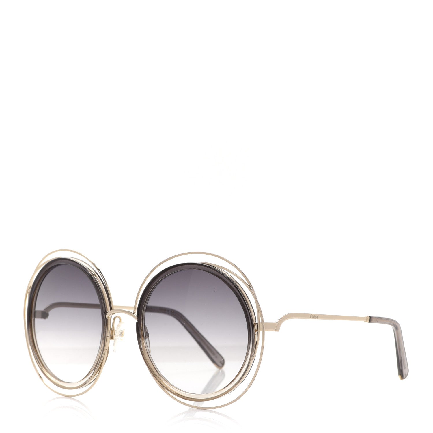 Chloe Oversize Round Carlina Oversized Round Sunglasses CE114S Gold Grey Metallic 1 of 7