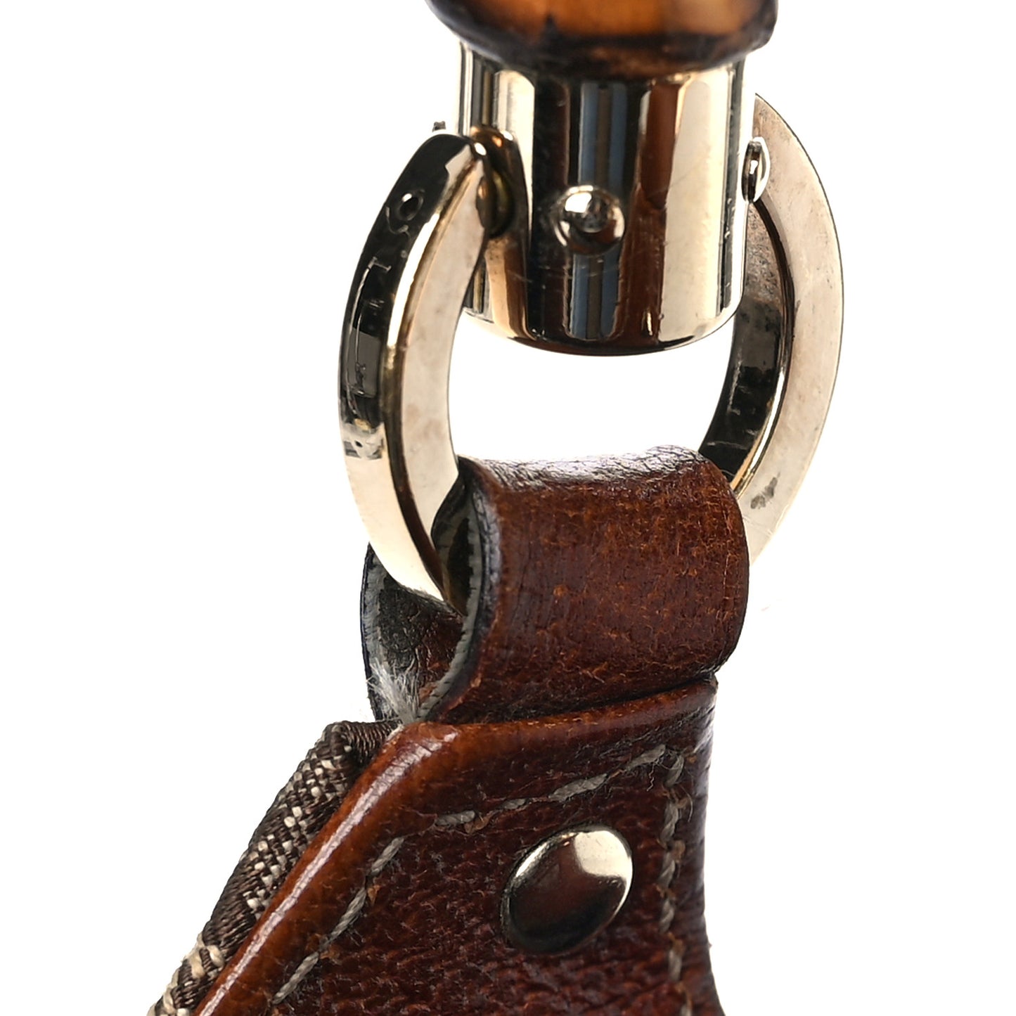 Monogram Bamboo Handle Bag Brown