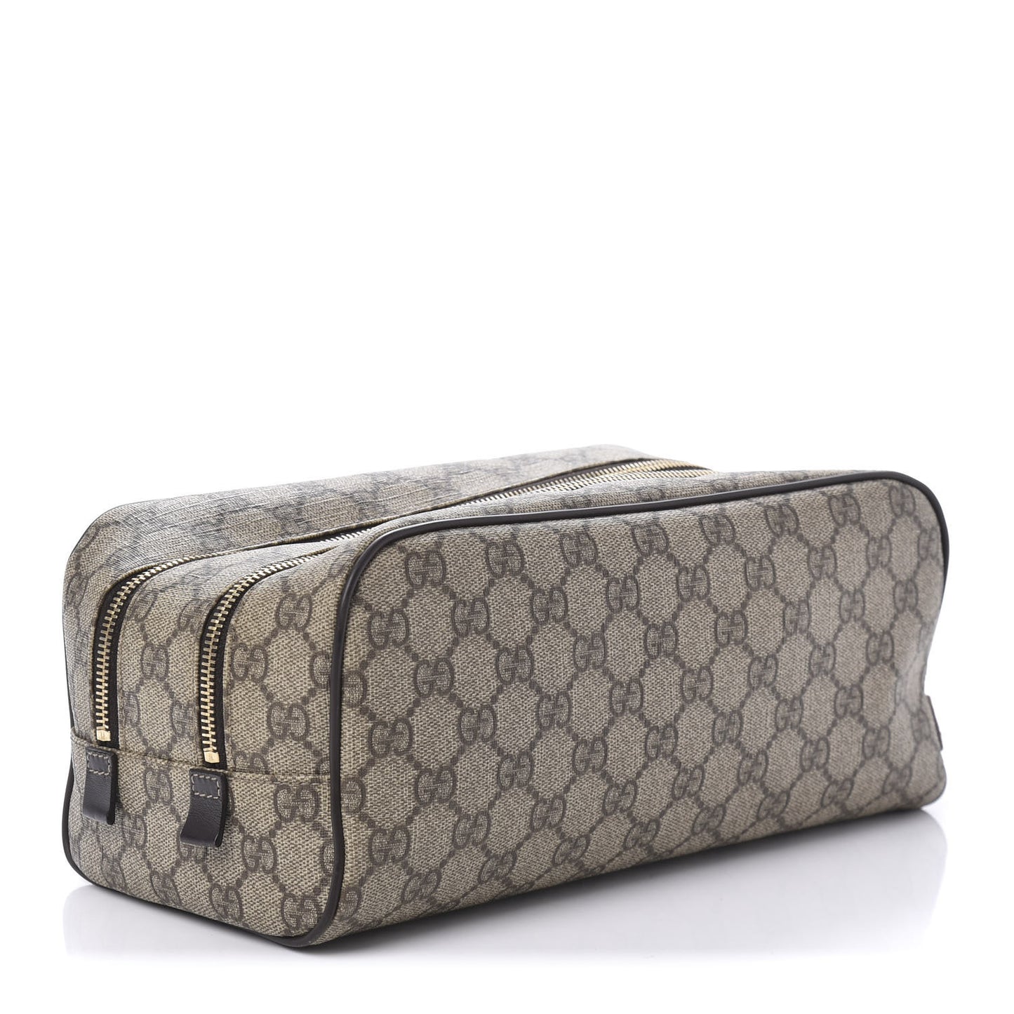 GG Supreme Monogram Toiletry Case Dark Brown