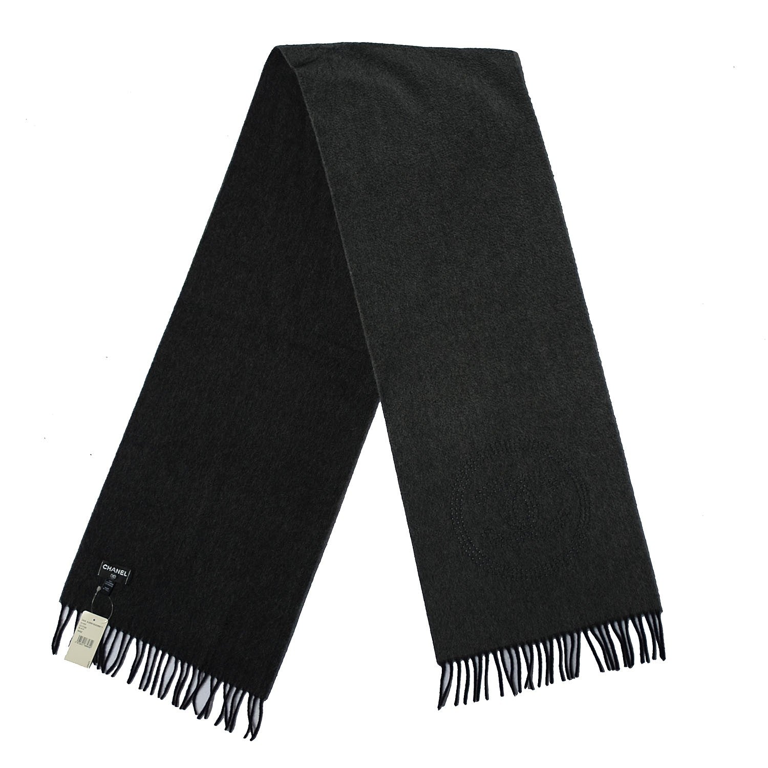 Chanel Cashmere CC Scarf Reversible Black 3 of 5