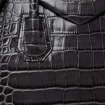 Givenchy Calfskin Crocodile Embossed Small Antigona Storm Grey 7 of 9