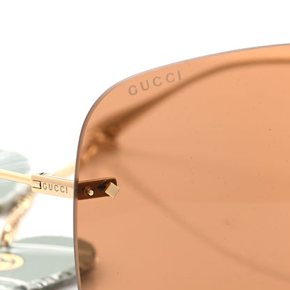 Gucci Acetate Detachable Charm Square Frame Sunglasses GG1148S Brown 5 of 8