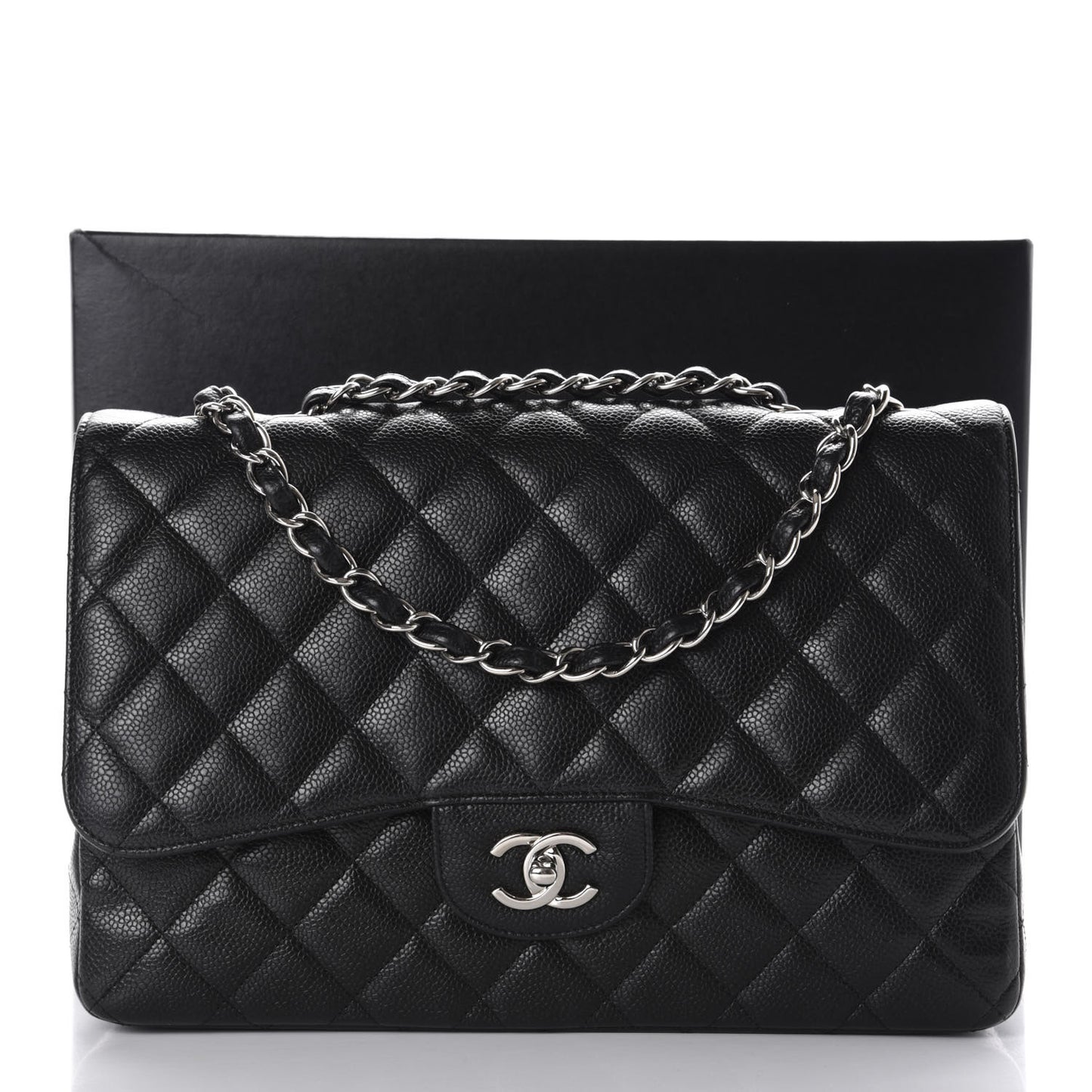 Caviar Quilted Jumbo Single Flap Black
