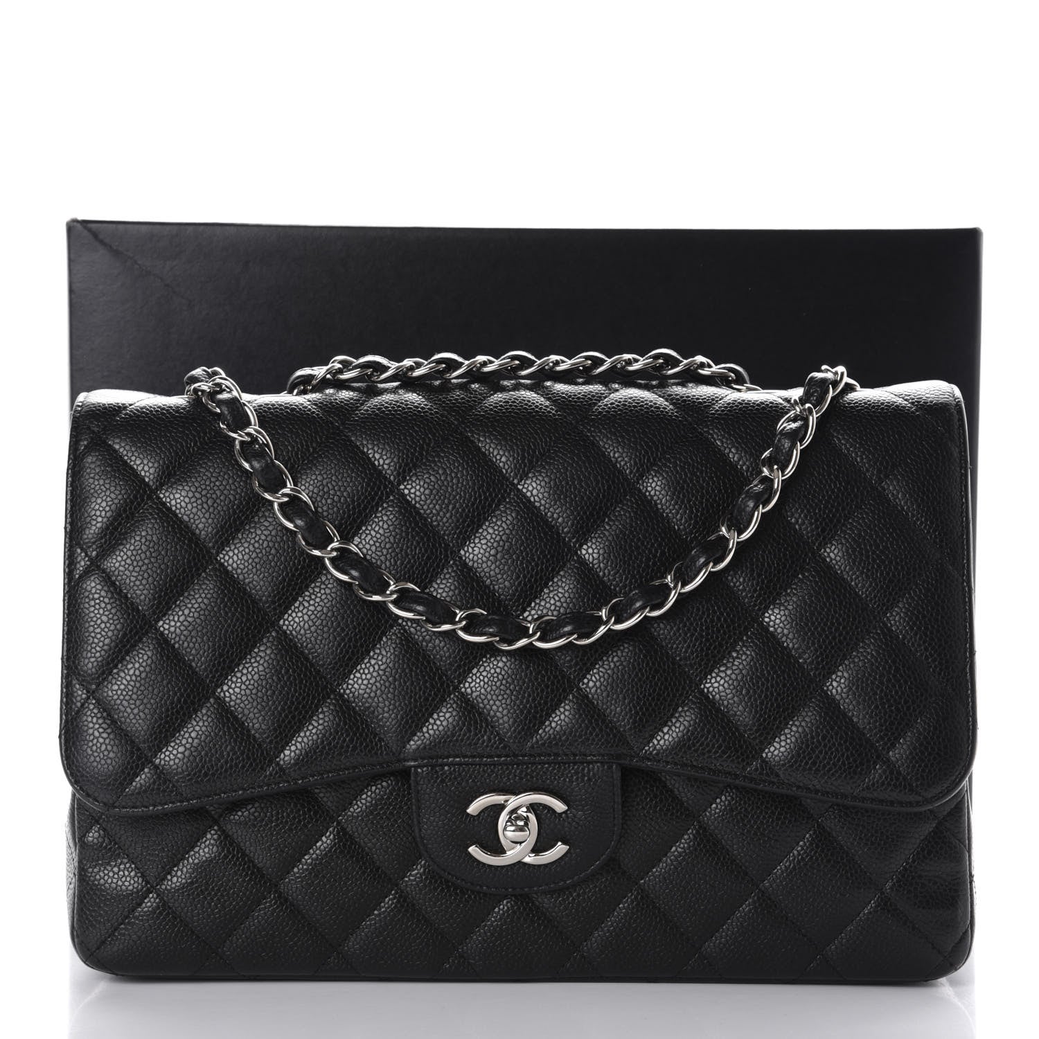 Chanel Caviar Quilted Jumbo Single Flap Black 12 of 12