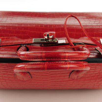 Hermes Matte Porosus Crocodile Birkin 35 Bougainvillea 10 of 23