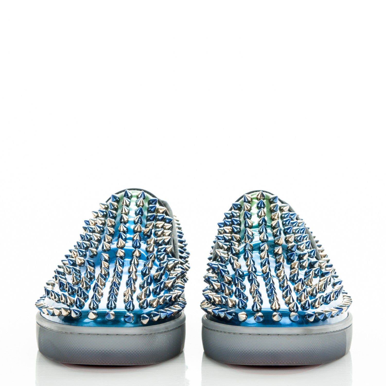 Christian Louboutin Patent Scarabe Spikes Mens Roller Boat Flats 41 Amazon Ocean 2 of 8