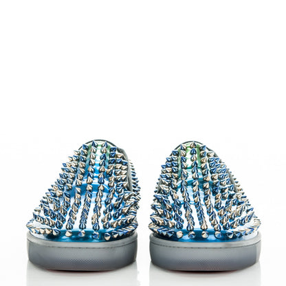 Christian Louboutin Patent Scarabe Spikes Mens Roller Boat Flats 41 Amazon Ocean 2 of 8