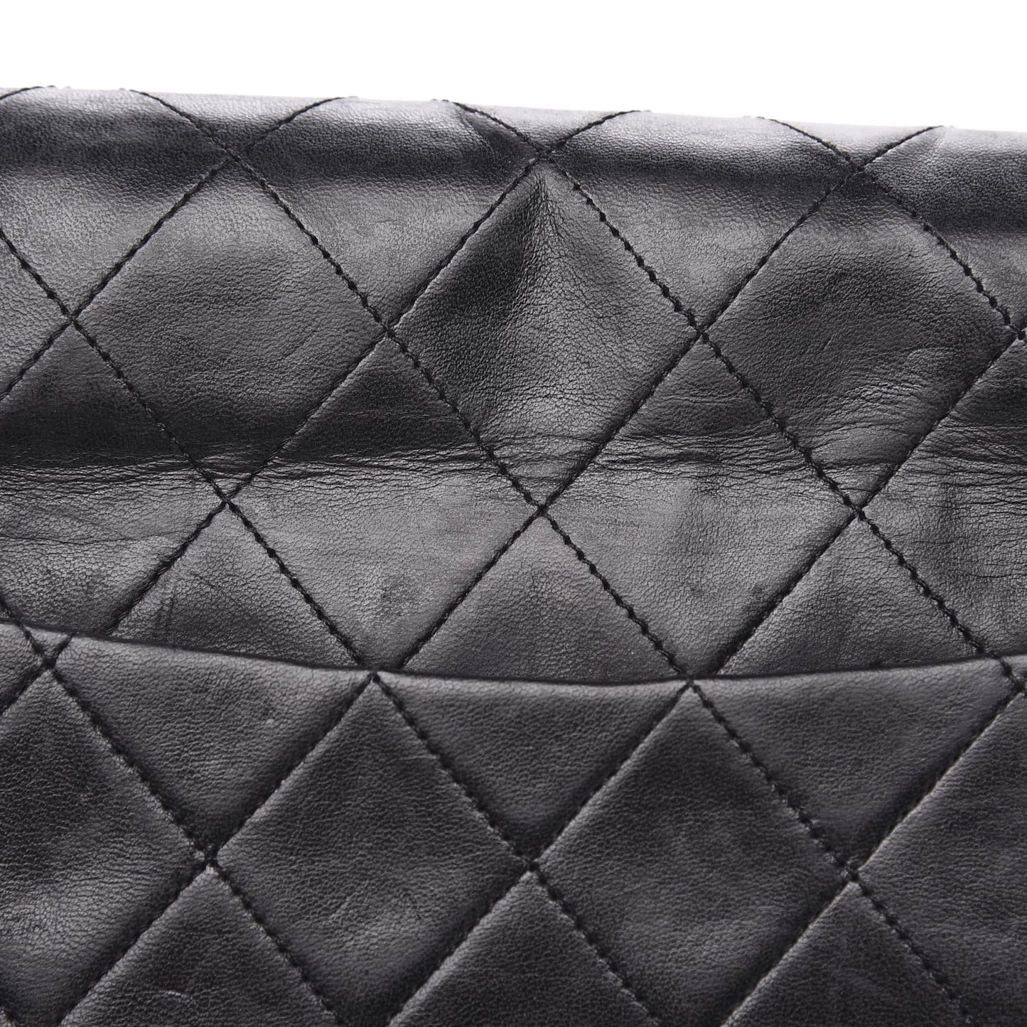 Lambskin Quilted XL Jumbo Single Flap Black