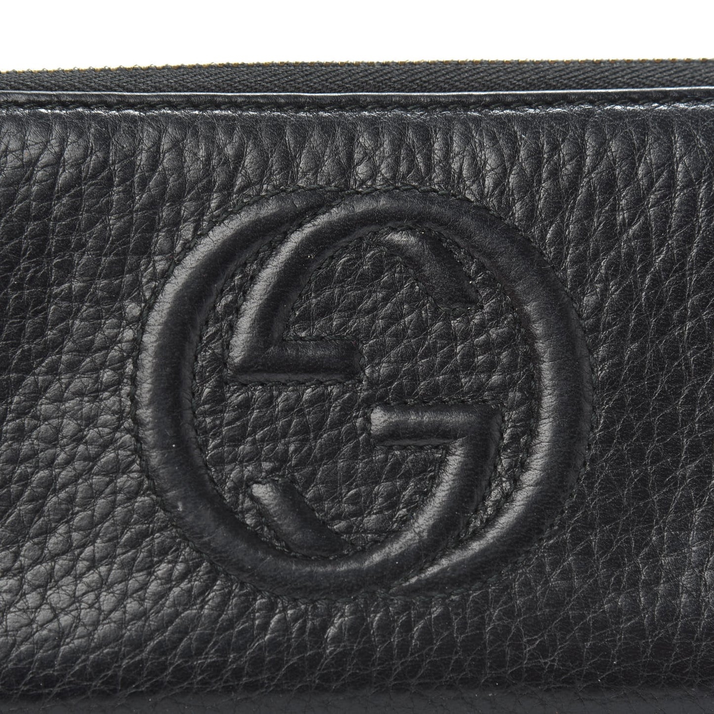 Pebbled Calfskin Soho Zip Around Wallet Black