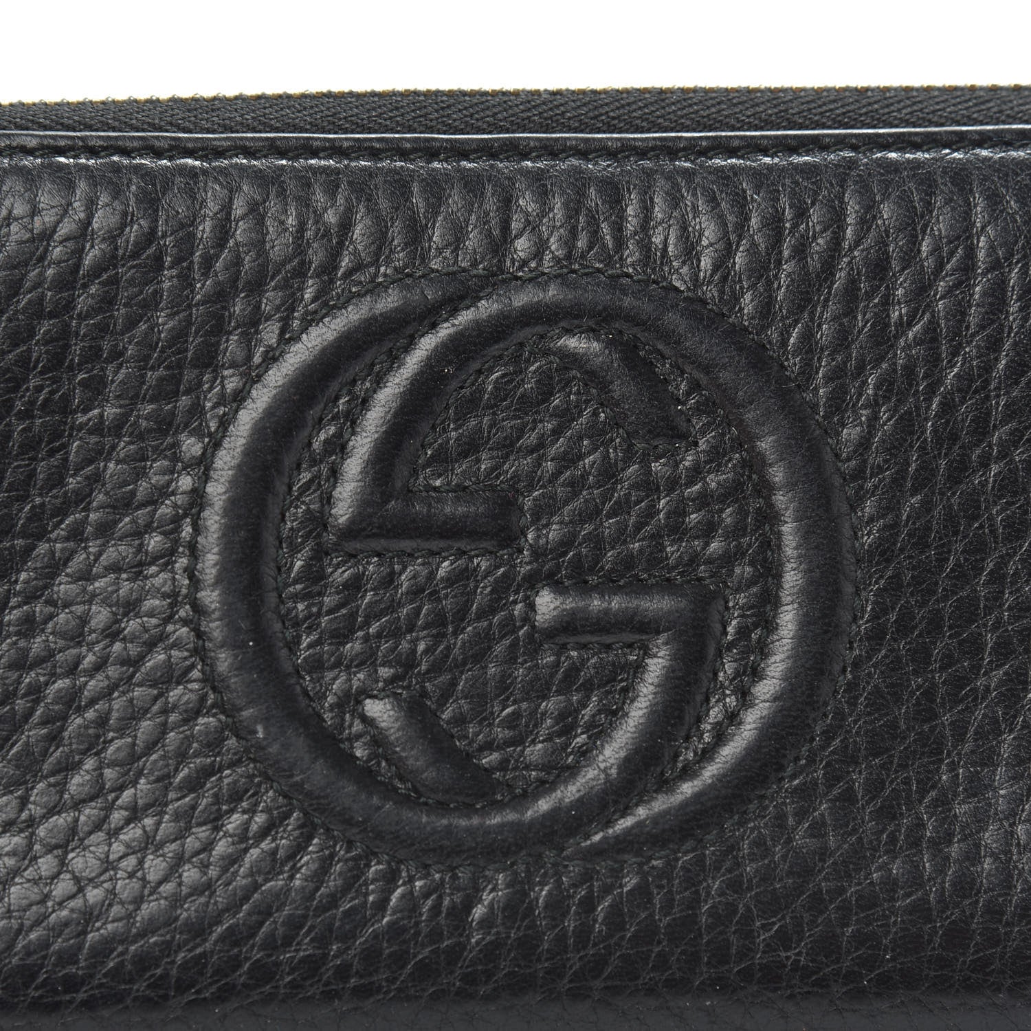 Gucci Pebbled Calfskin Soho Zip Around Wallet Black 9 of 9