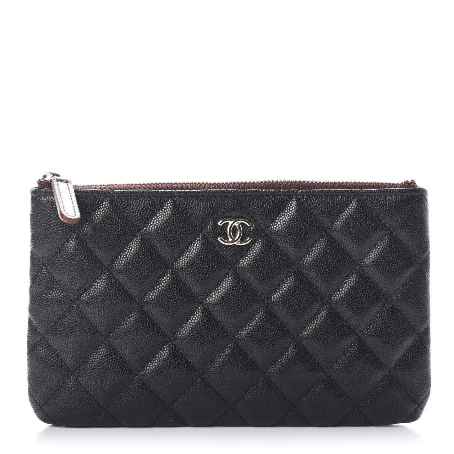 Caviar Quilted Cosmetic Case Black