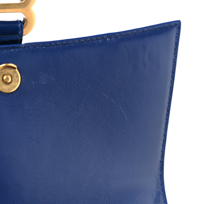 Balenciaga Shiny Calfskin Crocodile Embossed Small Hourglass Top Handle Bag Navy 9 of 9