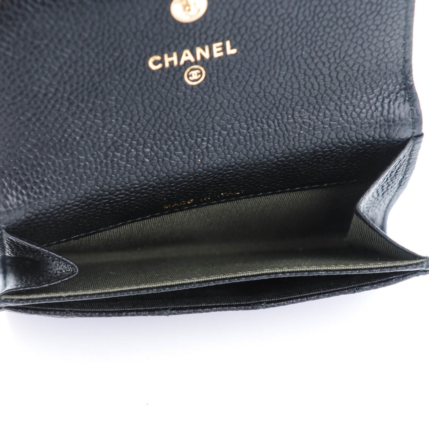Caviar Quilted Boy Card Holder Wallet Black