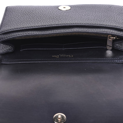 Christian Dior Grained Calfskin Diorama Wallet on Chain Pouch Black 12 of 14