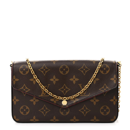 Louis Vuitton Monogram Pochette Felicie Chain Wallet Fuchsia 1 of 13