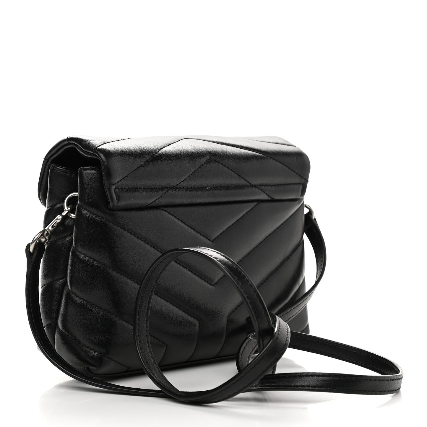 Calfskin Y Quilted Monogram Toy Loulou Crossbody Bag Black