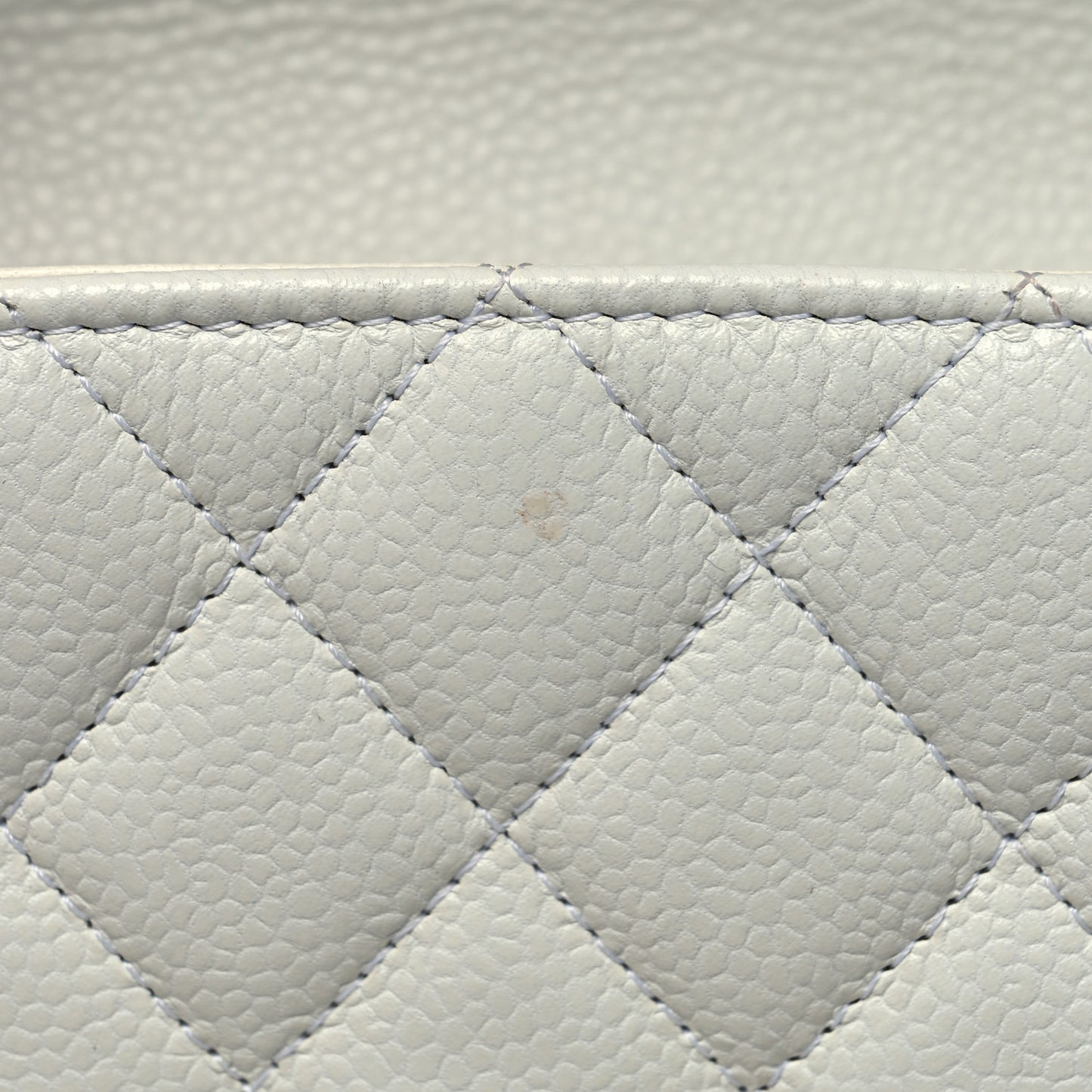 Caviar Quilted Mini Rectangular Flap White